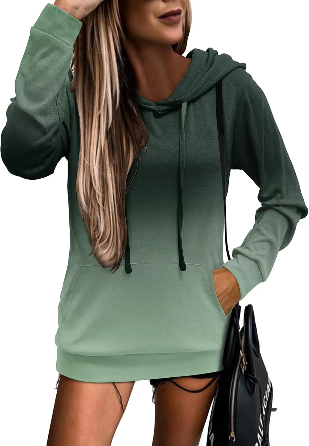 MODARANI Womens Pullover Hoodie Sweatshirts Casual Tunic Tops Kangaroo Pocket Shirts Tie Dye&Floral Print