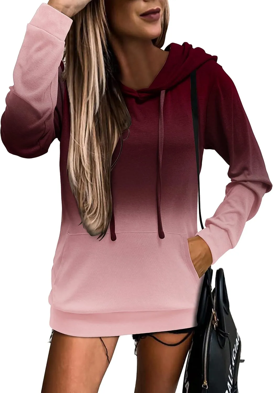 MODARANI Womens Pullover Hoodie Sweatshirts Casual Tunic Tops Kangaroo Pocket Shirts Tie Dye&Floral Print