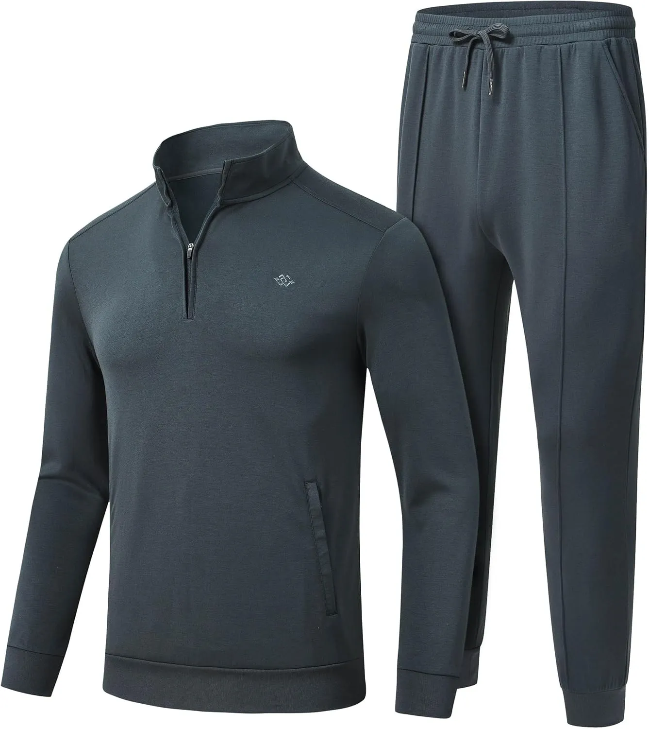 MoFiz Men's Tracksuit 2 Piece Sweatsuit Track Suit 1/4 Zip Long Sleeve Tops Jogging Pants Casual Outfits For Men