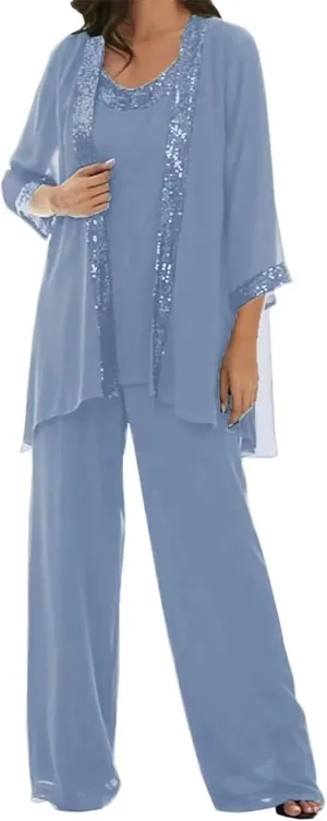 Mother of The Bride Pantsuit for Wedding Chiffon Jumpsuit Dressy Women's Dresses Formal Outfit