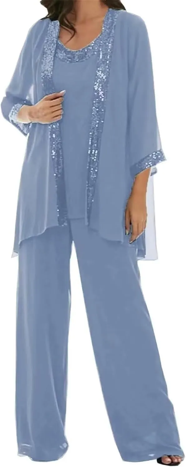 Mother of The Bride Pantsuit for Wedding Chiffon Jumpsuit Dressy Women's Dresses Formal Outfit