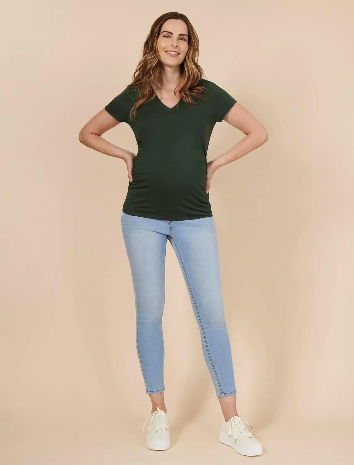 Motherhood Maternity Women's Secret Fit Over The Belly Skinny Ankle Pregnancy Jeans