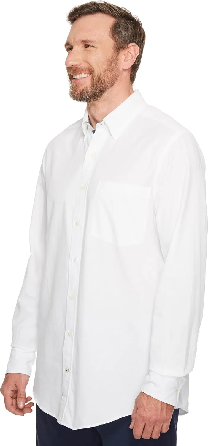 Nautica Men's Long Sleeve Button Down Solid Oxford Shirt