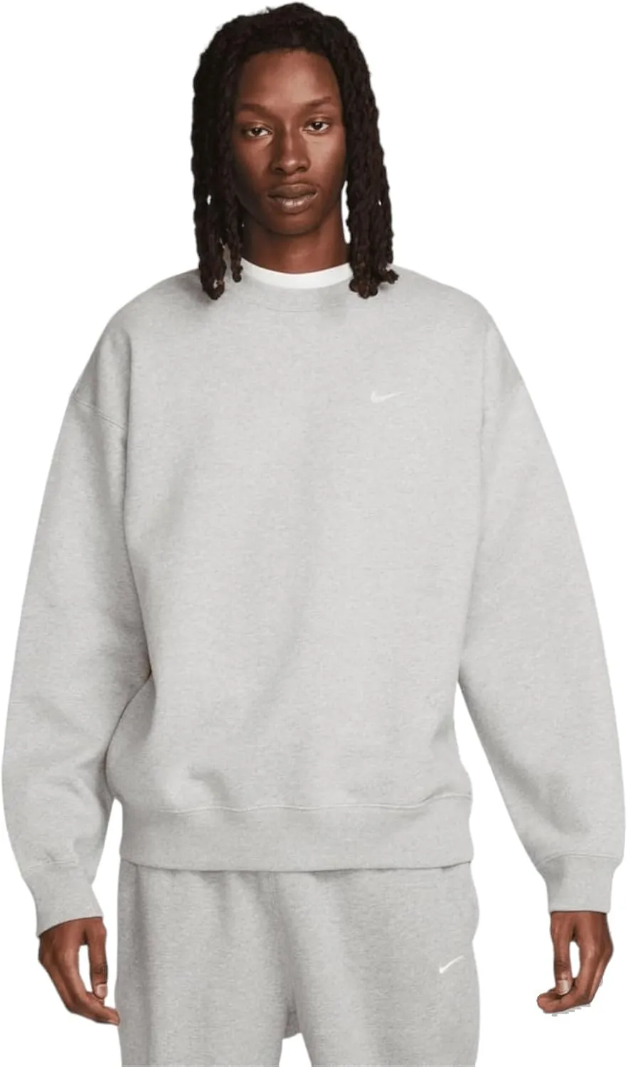 Nike Men's Sportswear Club Fleece Crew Neck Sweatshirt Size Medium (US, Alpha, XX-Large, Regular, Regular, Dark Grey Heather/White)