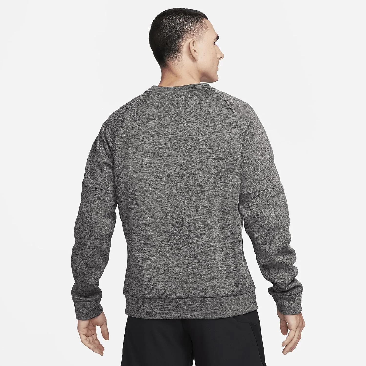 Nike Men's Therma-FIT Training Crew Neck Sweatshirt (Heather Charcoal/Marbled) (US, Alpha, Small, Regular, Regular, Heather Charcoal/Marbled)
