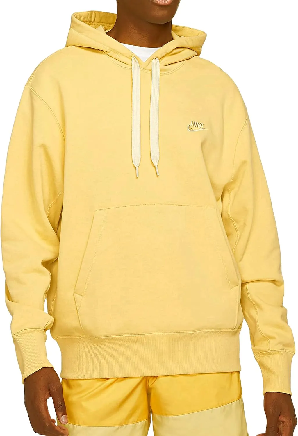 Nike Sportswear Men's Classic Fleece Heavy Pullover Cotton Hoodie Big and Tall (US, Alpha, XX-Large, Regular, Tall, Saturn Gold/Lemon Drop)