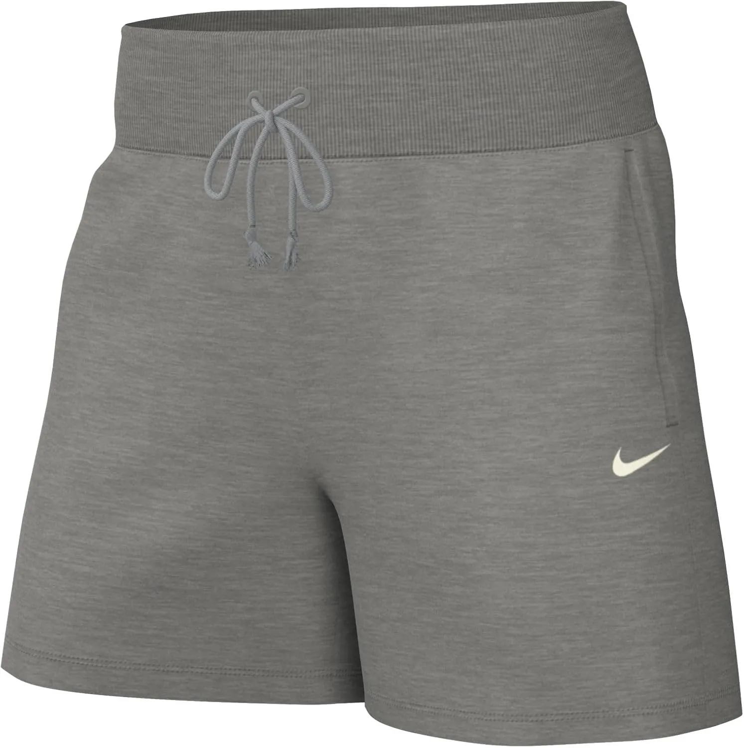 Nike Sportswear Phoenix Fleece Women's High-Waisted Loose Shorts (Dark Grey Heather/Sail, FD1409-063) Size Medium