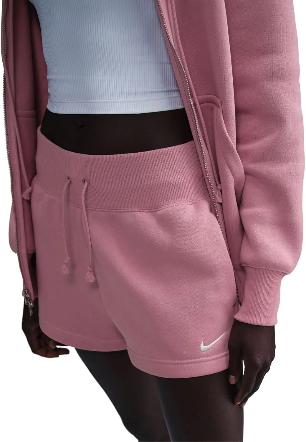 Nike Sportswear Phoenix Fleece Women's High-Waisted Loose Shorts (Elemental Pink/Sail, FD1409-699)