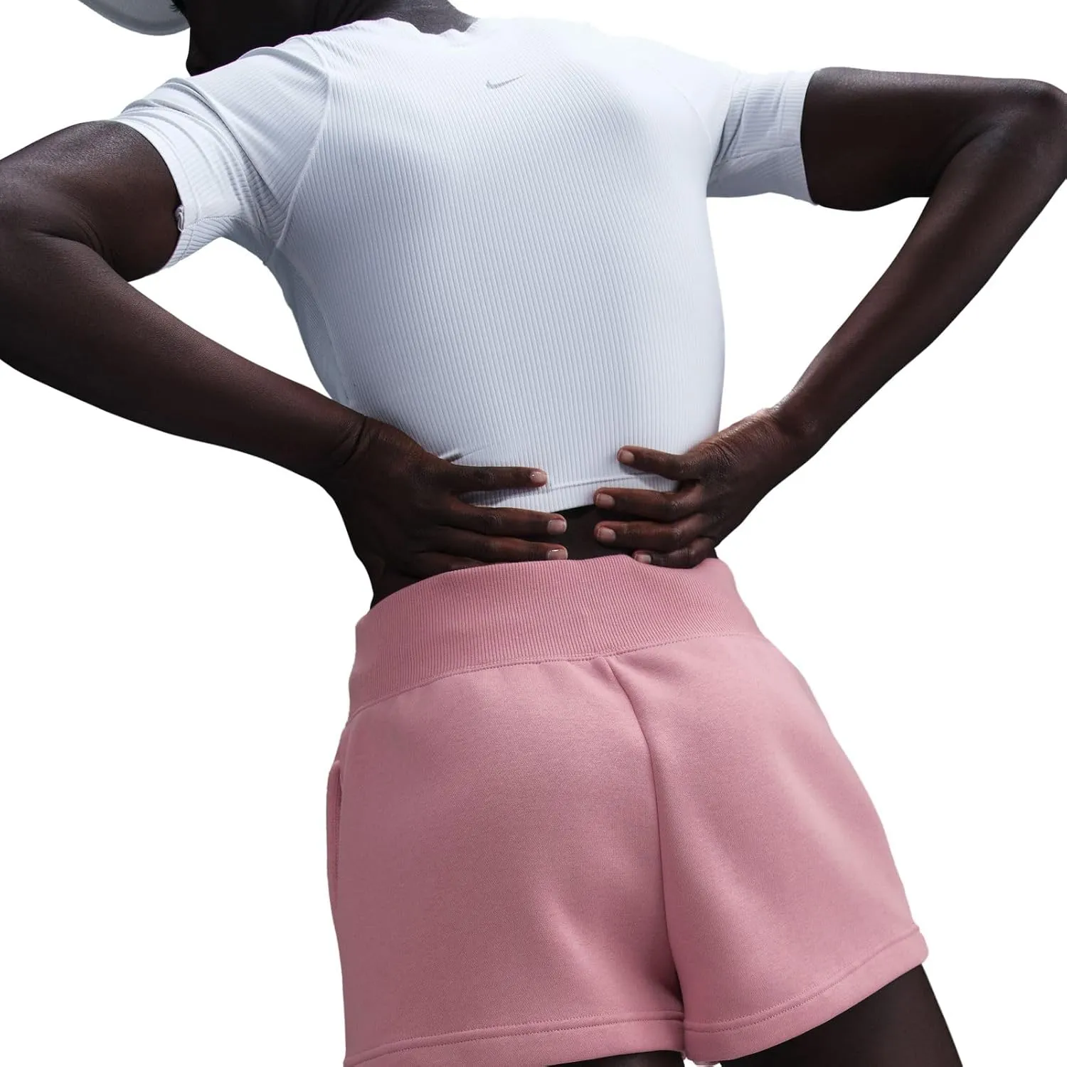 Nike Sportswear Phoenix Fleece Women's High-Waisted Loose Shorts (Elemental Pink/Sail, FD1409-699)
