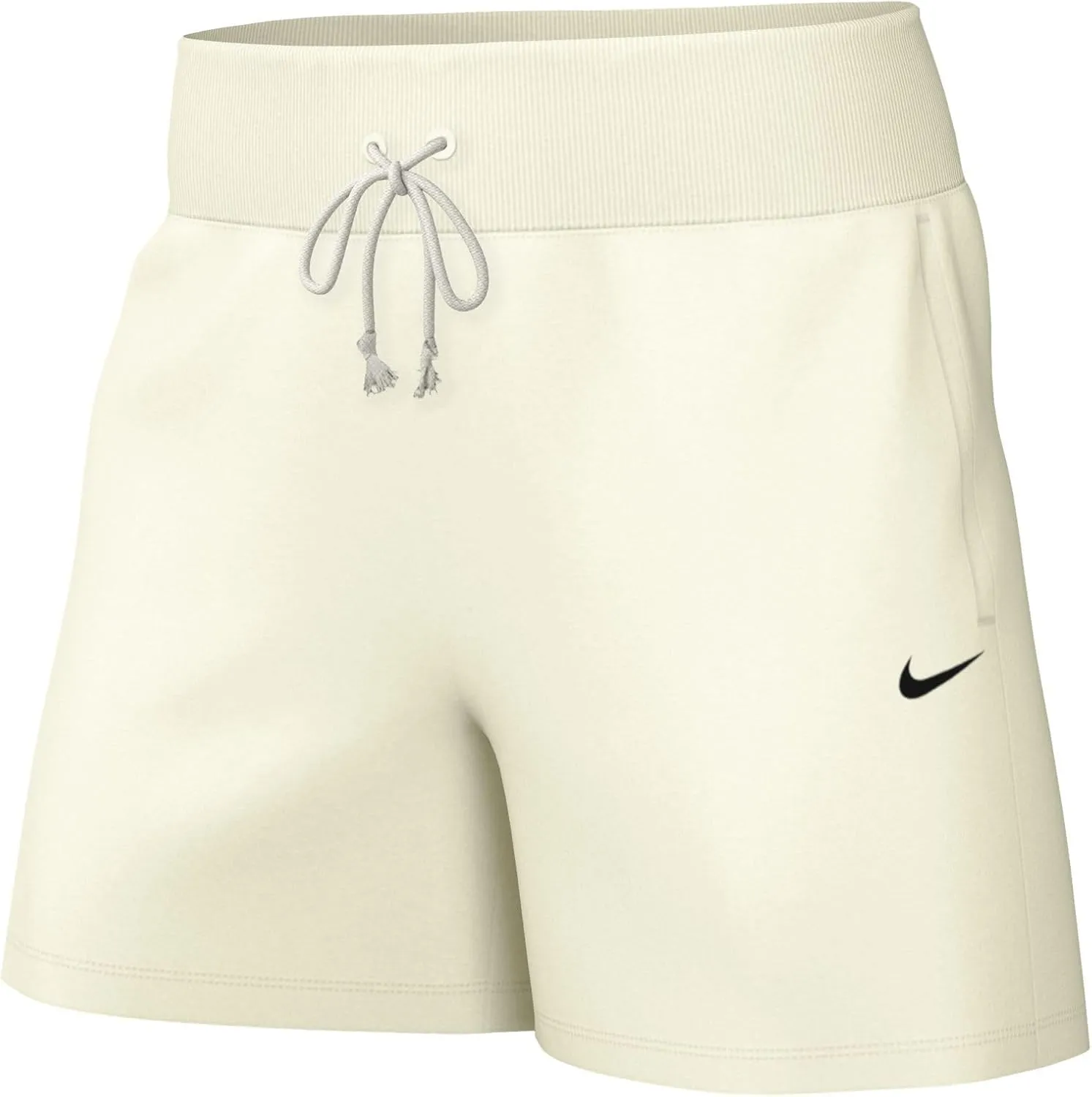 Nike Sportswear Phoenix Fleece Women's High-Waisted Loose Shorts (Sail/Black, FD1409-133) Size X-Small