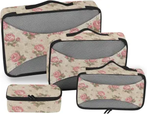 Packing Cubes for Travel 4 Set Luggage Cubes for Packing Packing Organizers for Luggage Packimg Cubes Vintage Floral