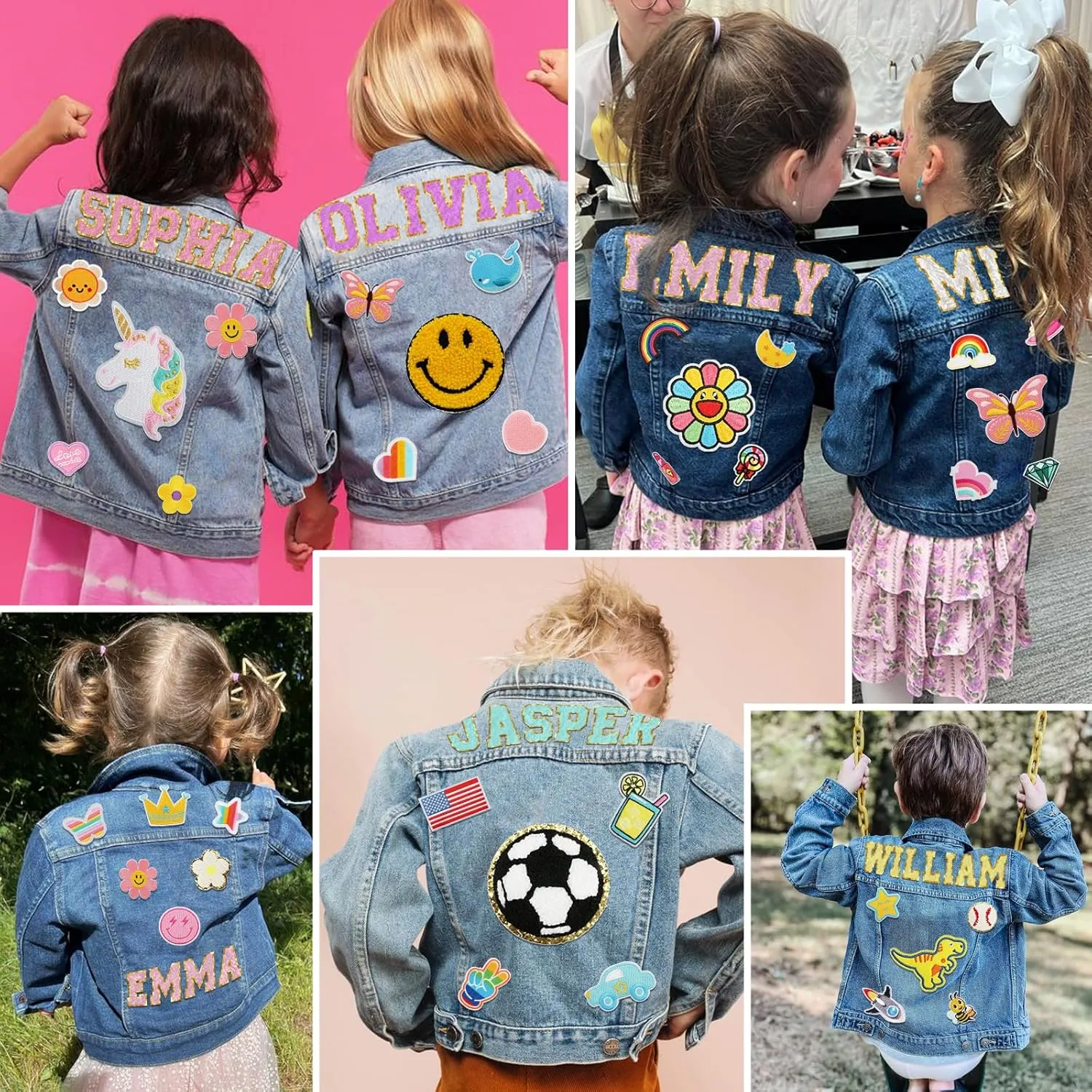Personalized Denim Jacket for Girls Boys Kids & Toddler, Custom Name Jean Jacket 1-14st Gifts for Girls Boys