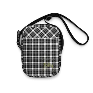 Plaid Utility Crossbody Bag: Black