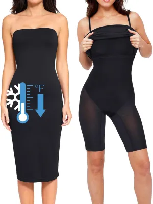 Popilush Maxi Womens Shapewear Dress Long Dresses Built-in Bra Slip with Adjustable Straps Bodycon Tube