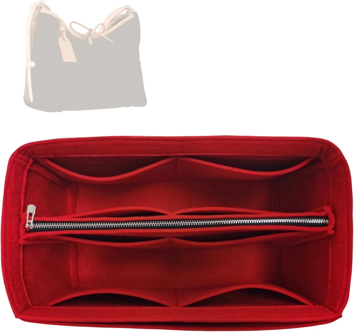 Premium Purse Organizer compatible with Lv Carryall PM/MM Bag Organizer Insert - Handmade Purse Liner, Perfect Fit for Hobo Bag Shaped (Azure Blue, for Carryall PM)
