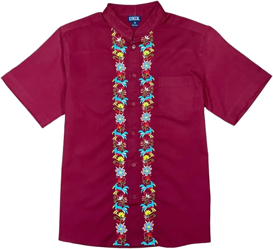 Premium Quality Mens Guayabera Shirts, Button Down, Detailed Embroidery, and Fine Stitching, Sizes S-XL