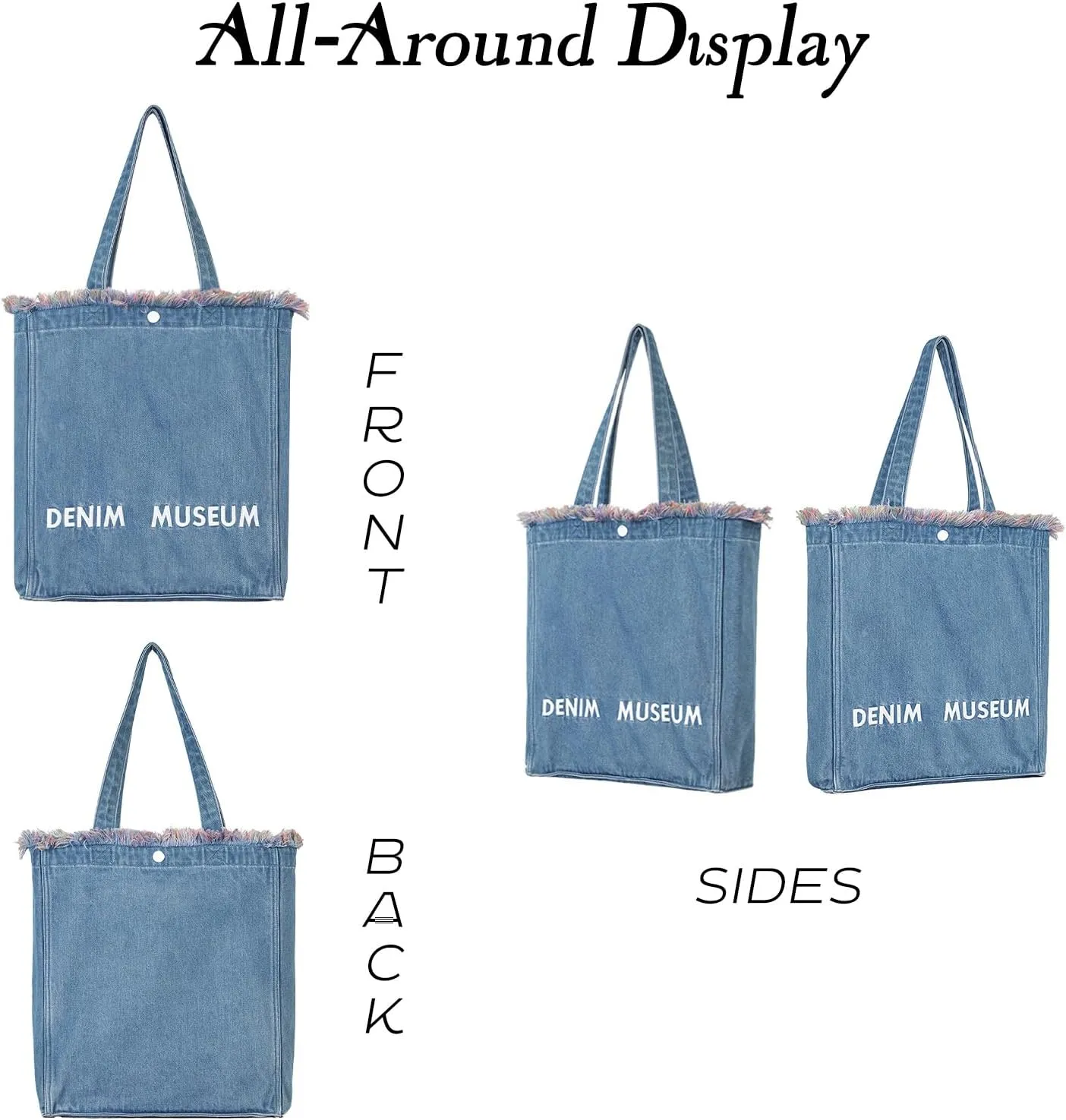 Premium Red Yarn Fringe Boho Denim Tote Bag for Women  2025 Summer Niche Lightweight Foldable Designer Shoulder Purse