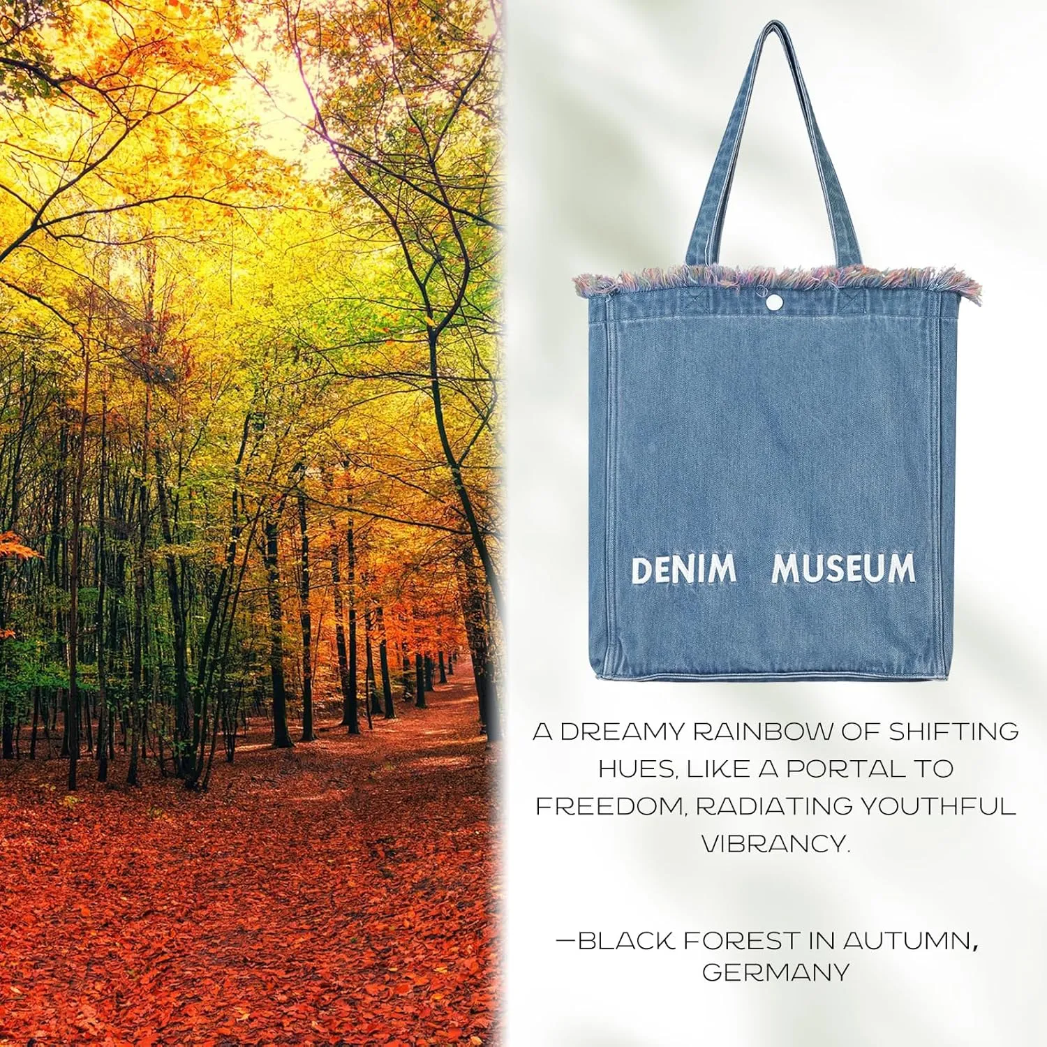 Premium Red Yarn Fringe Boho Denim Tote Bag for Women  2025 Summer Niche Lightweight Foldable Designer Shoulder Purse