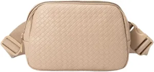 PU Leather Chest Bag Belt Bag Crossbody Bag Pack Purse for Women and Men with Adjustable Strap Outdoor Sports Yoga Bag (Beige)