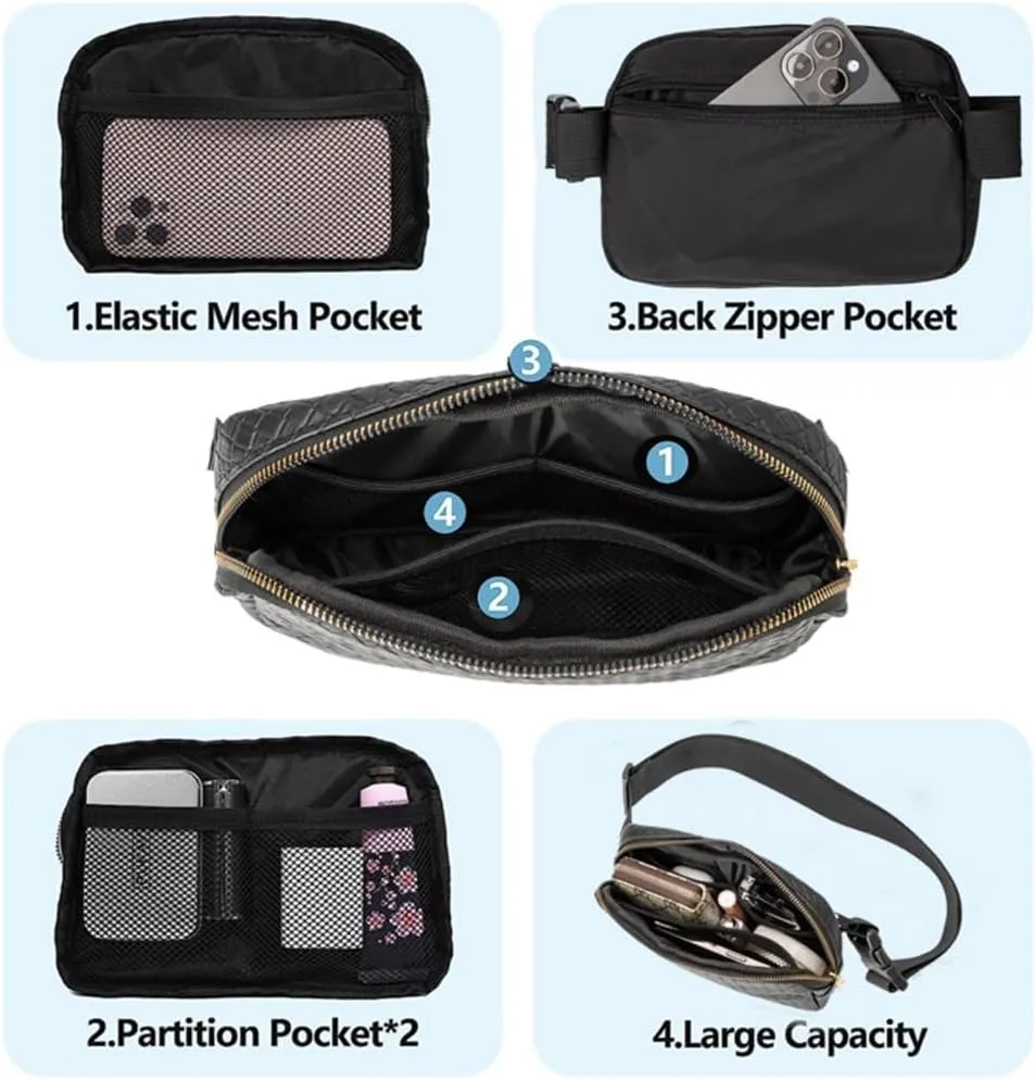 PU Leather Chest Bag Belt Bag Crossbody Bag Pack Purse for Women and Men with Adjustable Strap Outdoor Sports Yoga Bag (Brown)
