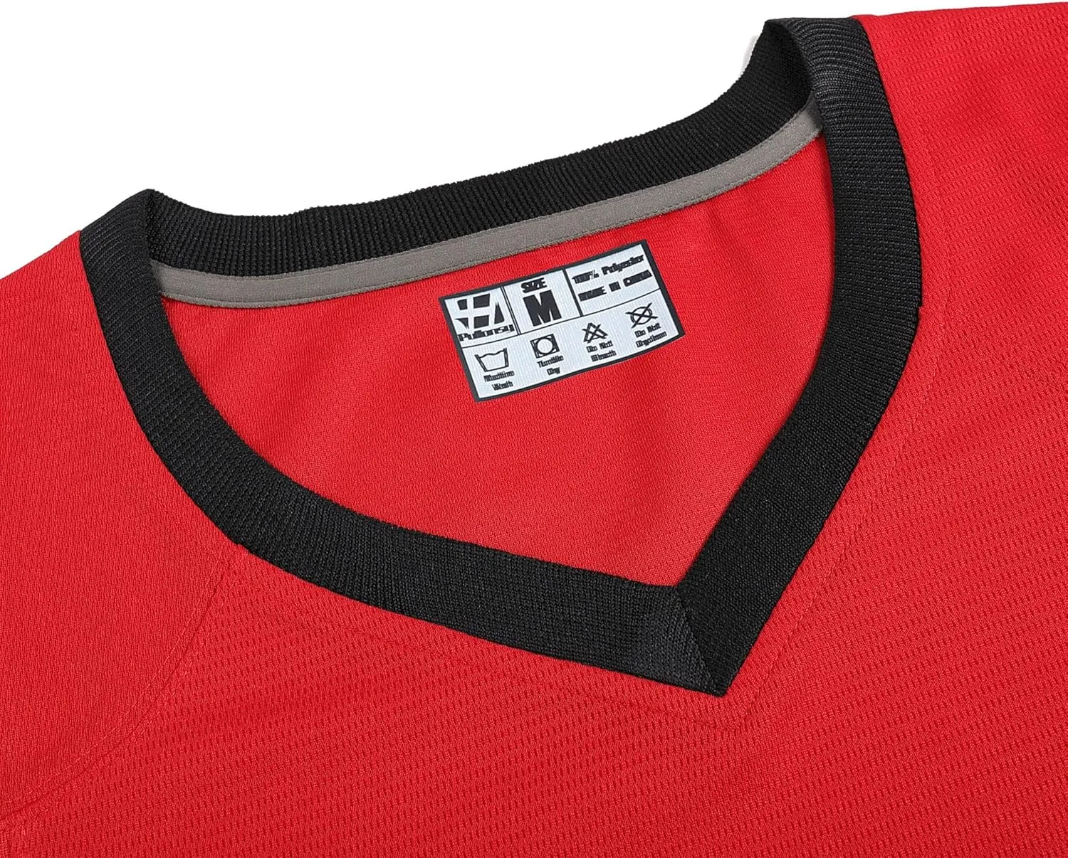 Pullonsy American Football Jerseys for Men Unisex Replica Plain Workout Sport Game Shirts Casual Outwear