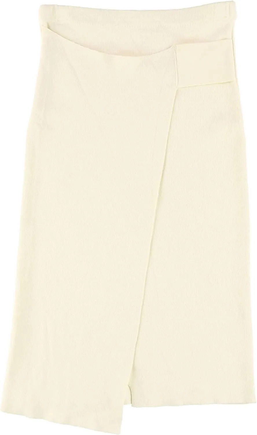Rachel Roy Womens Fold-Over Pencil Skirt, Off-White, Medium