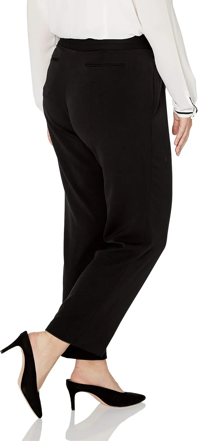 Rafaella Women's Plus Size Curvy Gabardine Slim Leg Stretch Dress Pant, 32-inch Inseam, Pull-on, with Pockets (Size 16-22)