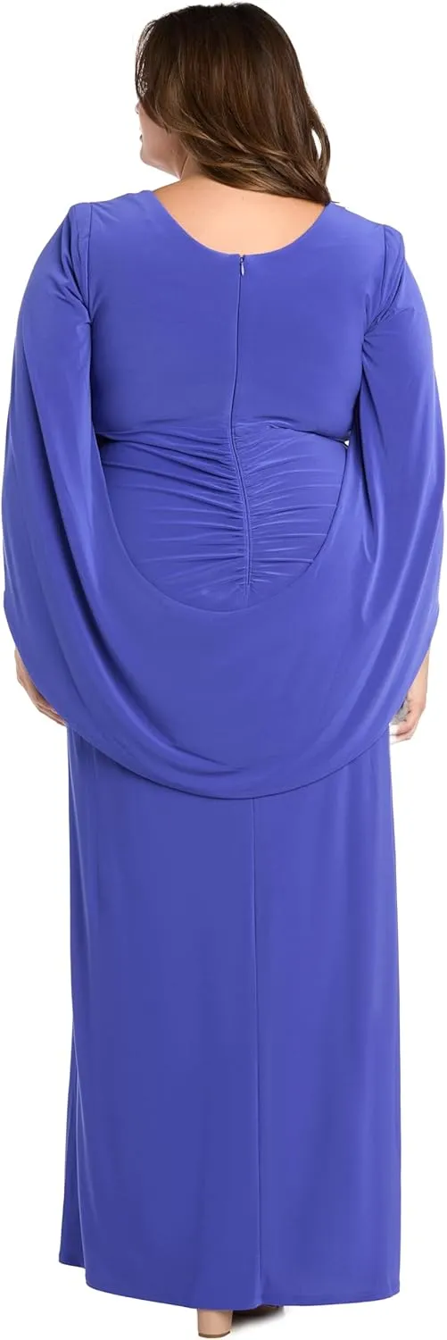 R&M Richards Womens Drape Back Long Evening Dress