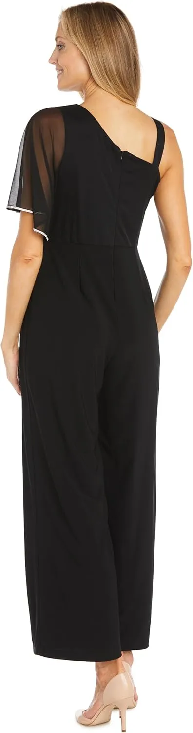 R&M Richards Womens Plus Embellished Jumpsuit