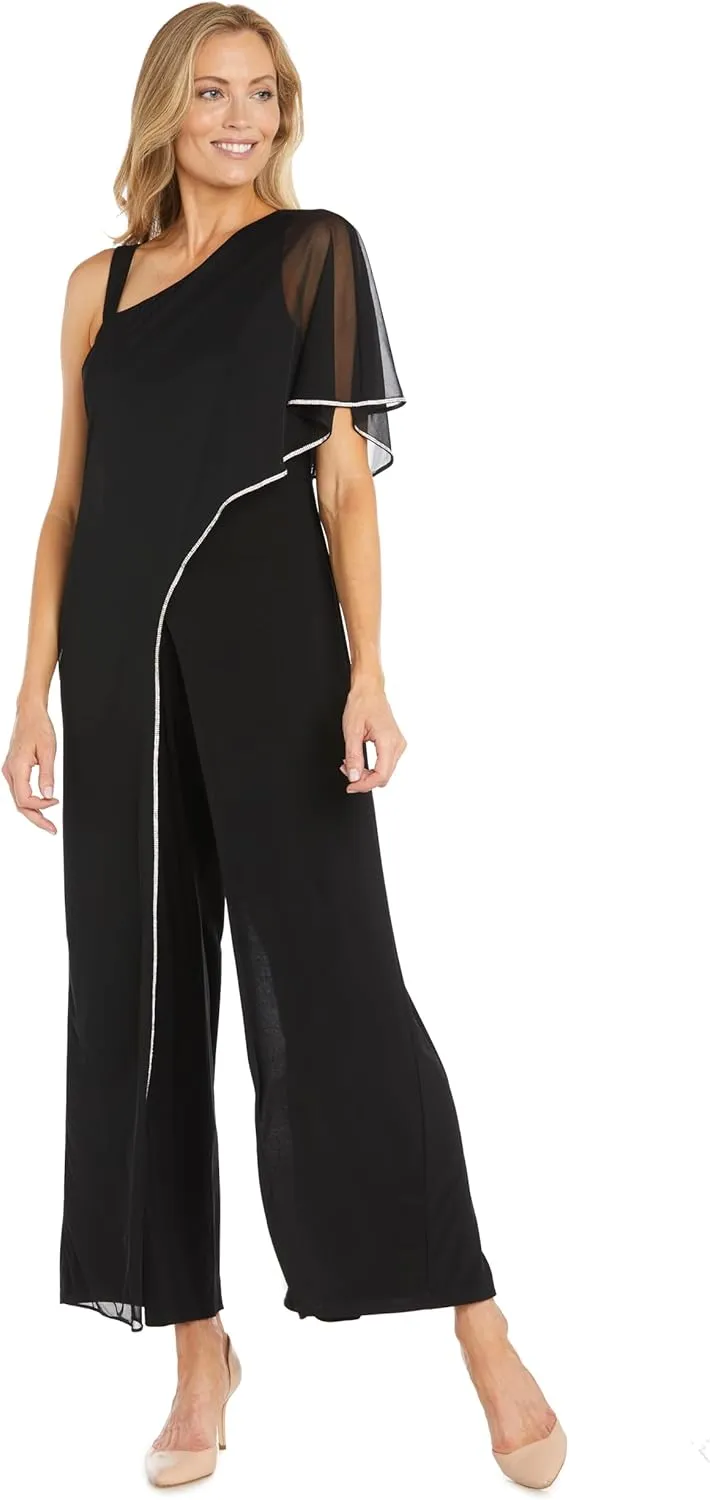 R&M Richards Womens Plus Embellished Jumpsuit
