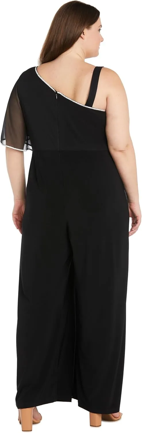 R&M Richards Womens Plus Embellished Jumpsuit