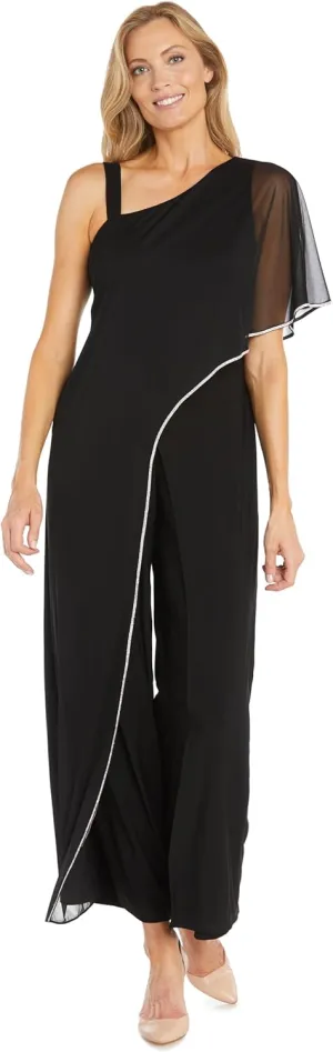 R&M Richards Womens Plus Embellished Jumpsuit