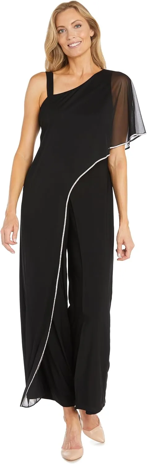 R&M Richards Womens Plus Embellished Jumpsuit