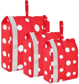 Red White Dots Packing Cubes for Suitcases 3 Set Compression Expandable Luggage Packing Organizers for Carry on Suitcase Travel Essentials Luggage Organizer Bags Set