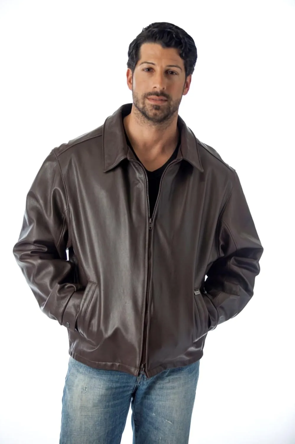 REED Men's Straight Bottom Leather Jacket Union Made in USA