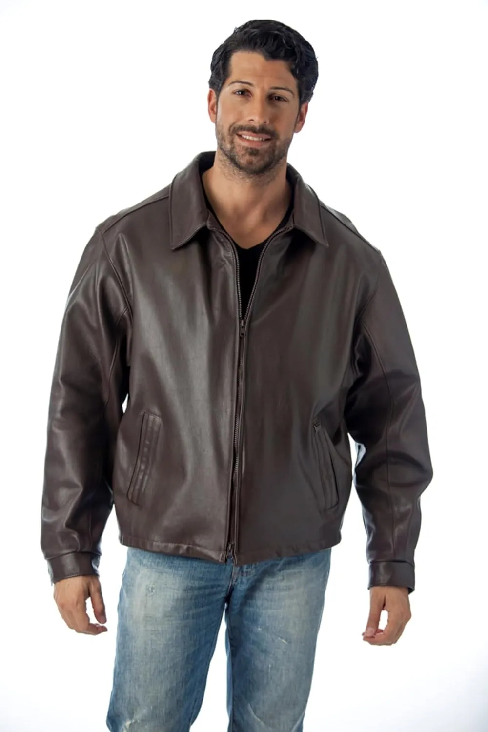 REED Men's Straight Bottom Leather Jacket Union Made in USA