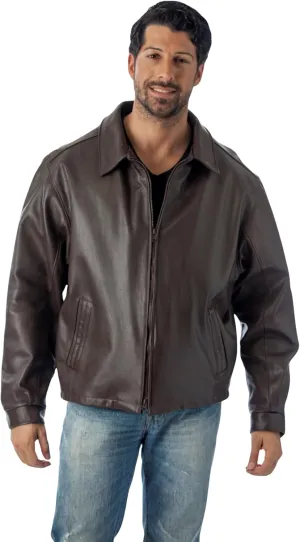 REED Men's Straight Bottom Leather Jacket Union Made in USA