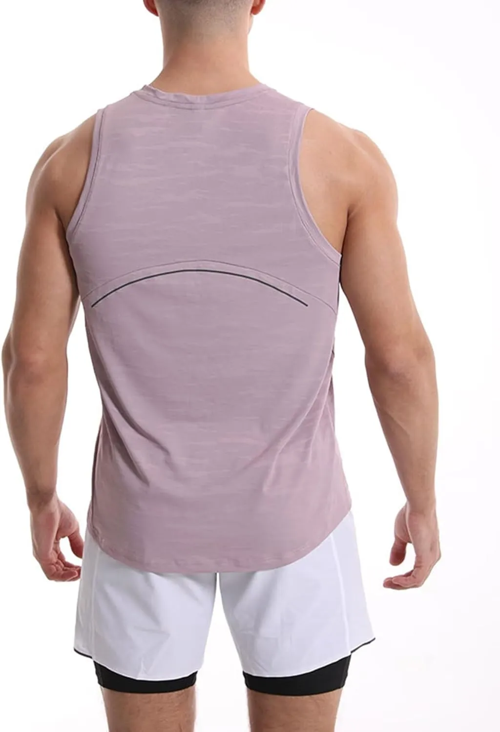 Rivccku Men's Athletic Workout Tank Tops Sleeveless Running Shirts Training Quick Dry Gym Vest