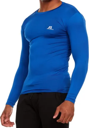 Russell Athletic Men's Long-Sleeve Compression Top Lightweight Compression Shirts for Men Running Athletic Workout