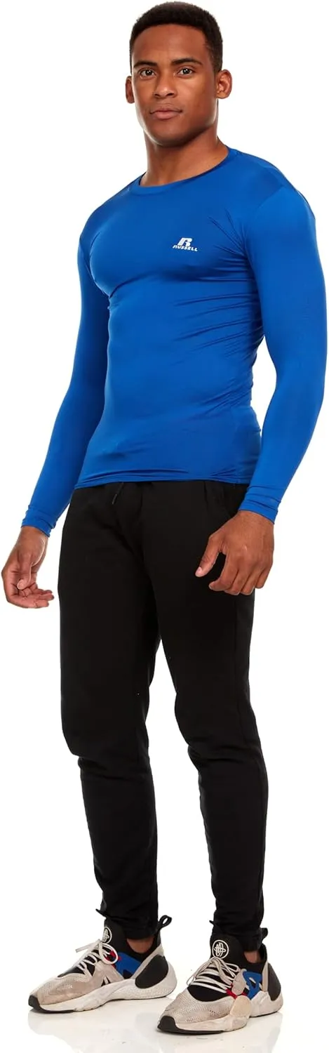 Russell Athletic Men's Long-Sleeve Compression Top Lightweight Compression Shirts for Men Running Athletic Workout