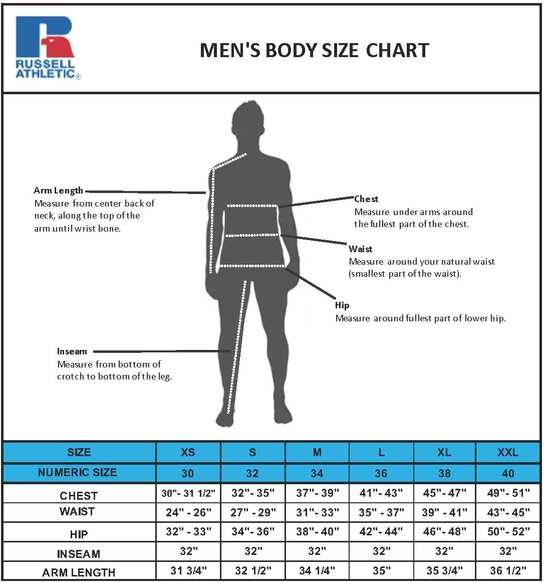 Russell Athletic Men's Long-Sleeve Compression Top Lightweight Compression Shirts for Men Running Athletic Workout