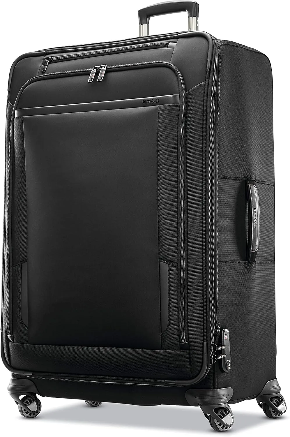 Samsonite Pro Travel Softside Expandable Luggage with Spinner Wheels, Black, Checked-Large 29-Inch
