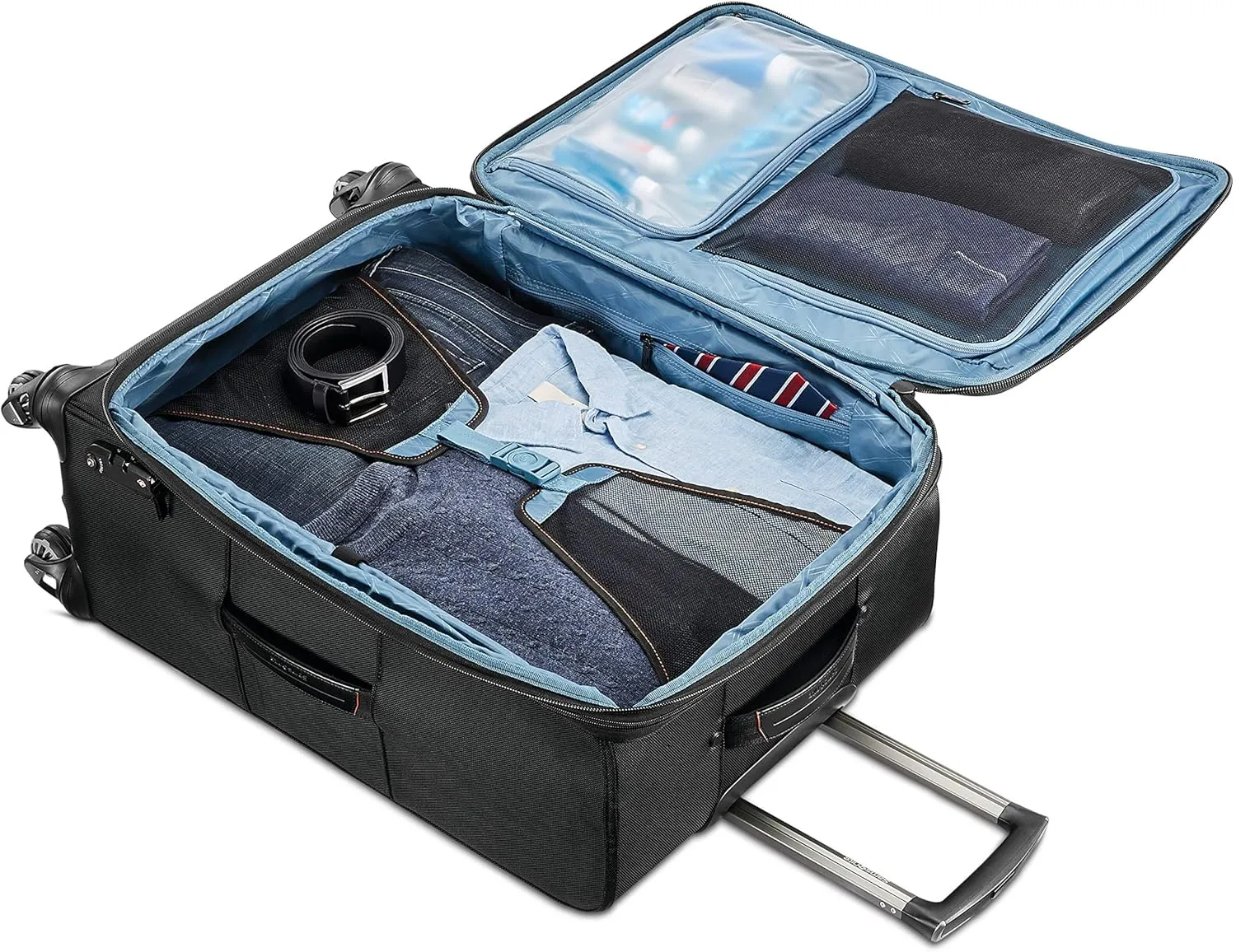 Samsonite Pro Travel Softside Expandable Luggage with Spinner Wheels, Black, Checked-Large 29-Inch