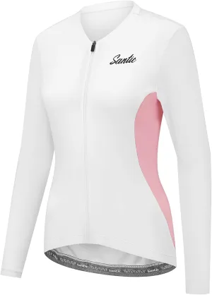 Santic Cycling Jersey Women's Long Sleeve Tops Bike Shirts Bicycle Jacket with Pockets