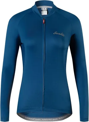 Santic Cycling Jersey Women's Long Sleeve Tops Bike Shirts Bicycle Jacket with Pockets