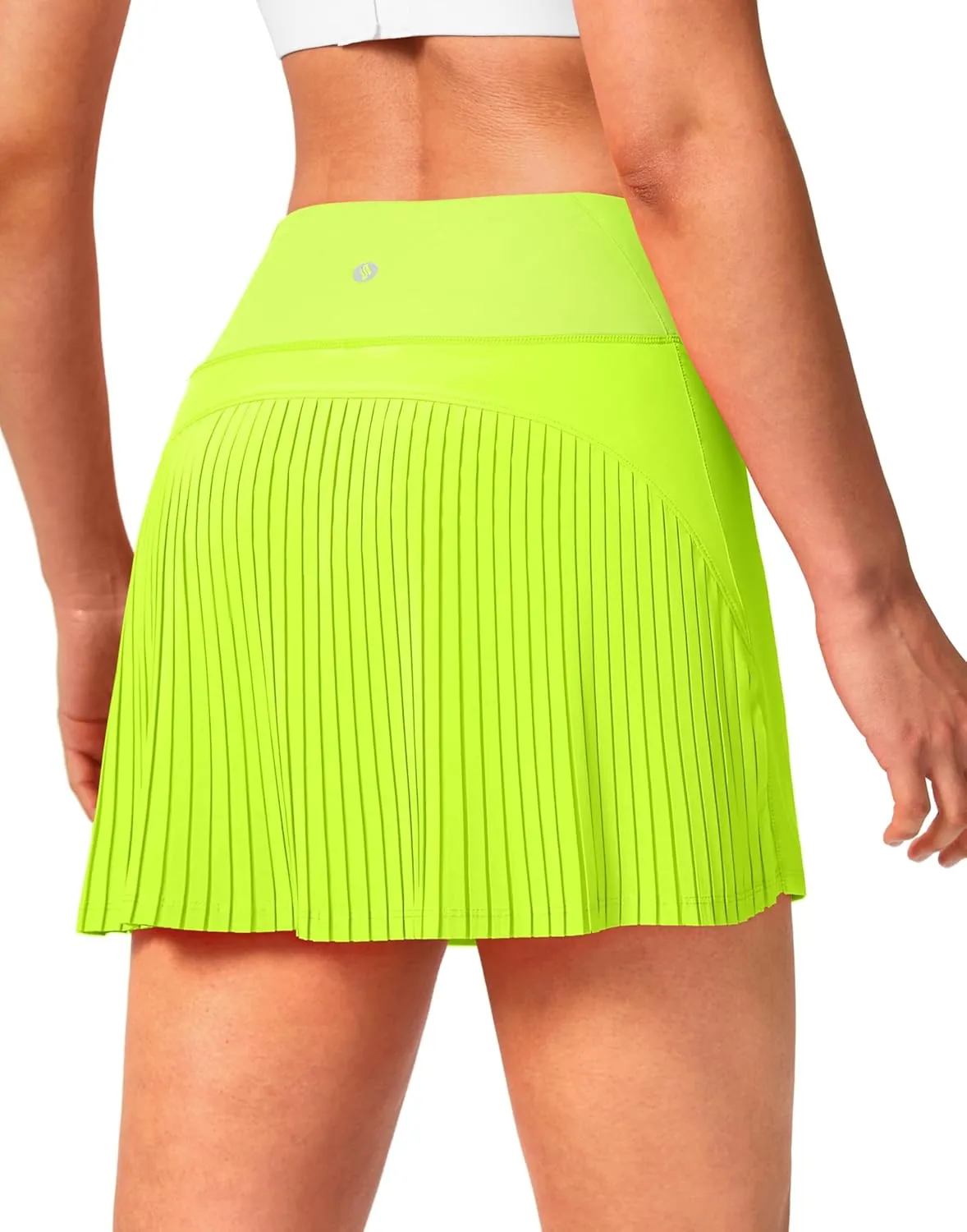SANTINY 14" Tennis Skirt Skorts for Woman Pleated High Waited Skirts with Built-in Shorts Athletic Golf Skort