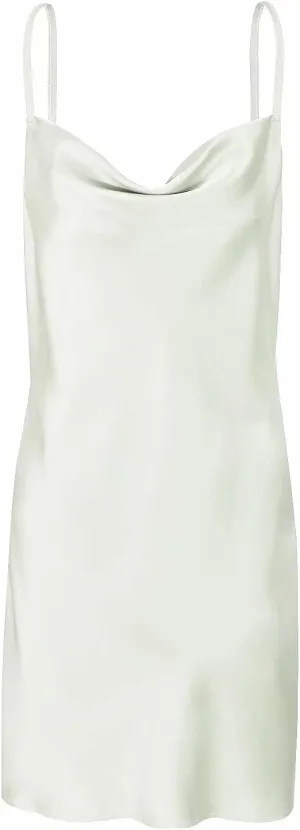 Satin Mini Dress Cowl Neck Spaghetti Strap Sexy Bodycon Dresses for Women Party Club