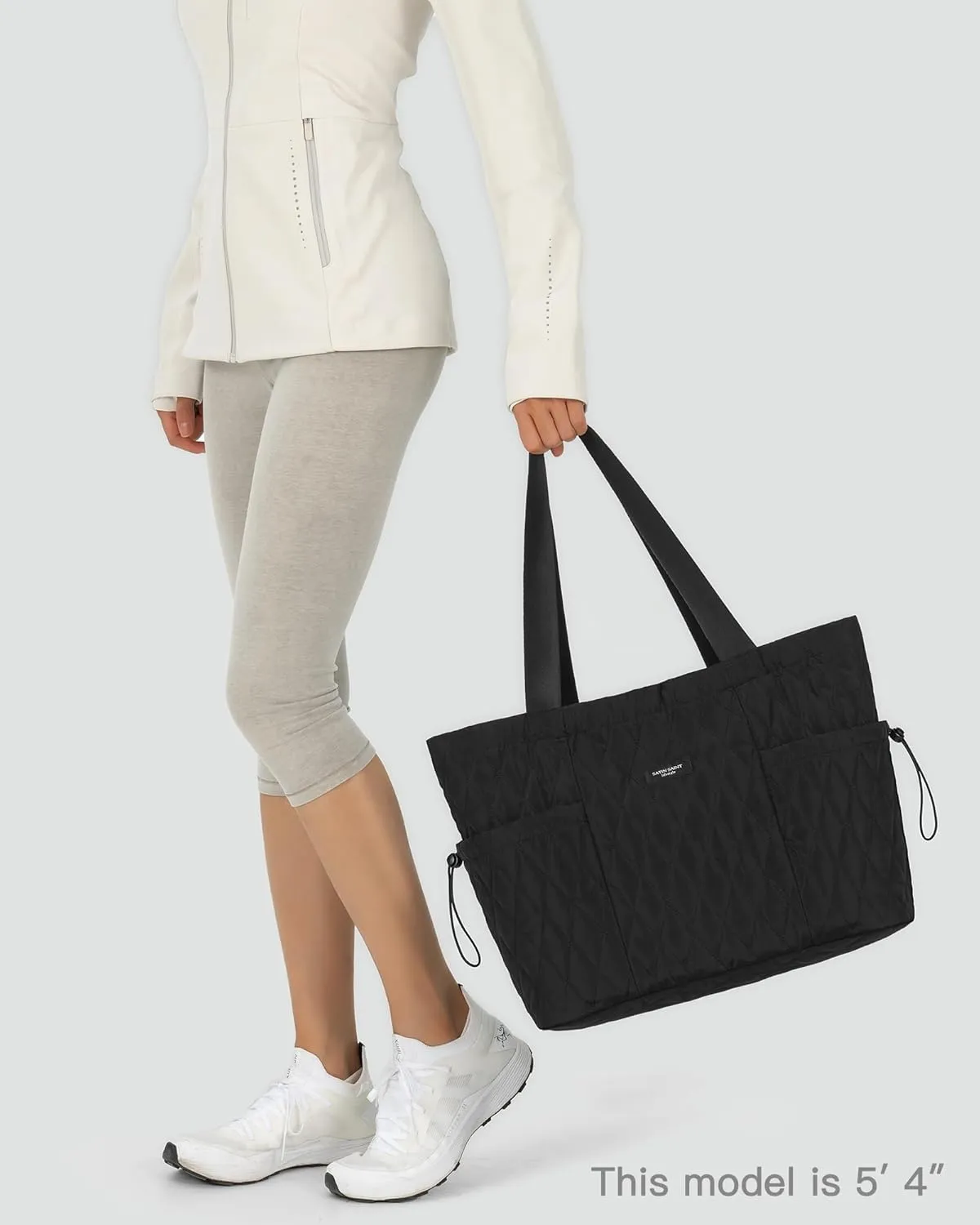 SATIN SAINT Tote Bag For Women with Side Pockets, 16L Side-Cinch Causal Shoulder Bag, Lightweight Tote for Moms, Work, Gym