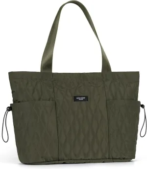SATIN SAINT Tote Bag For Women with Side Pockets, 16L Side-Cinch Causal Shoulder Bag, Lightweight Tote for Moms, Work, Gym