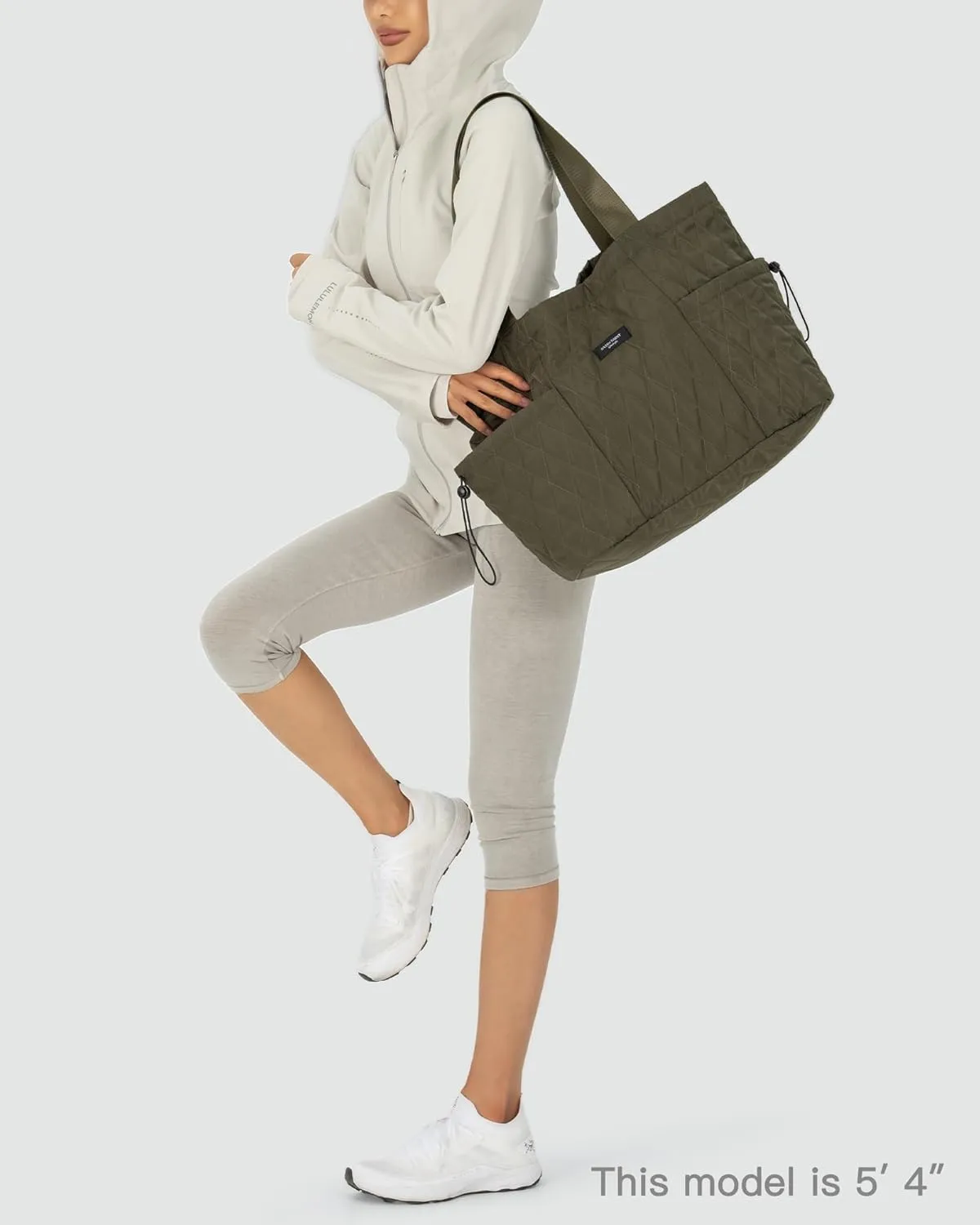 SATIN SAINT Tote Bag For Women with Side Pockets, 16L Side-Cinch Causal Shoulder Bag, Lightweight Tote for Moms, Work, Gym